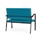 Lesro Newport 2 Seat Tandem Seating Metal Frame No Center Arms, Black, OH Waterfall Upholstery NP1501 - alternate 3
